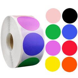 500 Pcs/Roll Chroma Labels Stickers Color Code Dot Labels Stickers 1 Inch Round Red, ,Yellow,Blue,Pink,Black,Stationery Stickers (ONLINE ORDER ONLY)