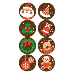 100-500pcs Christmas Stickers Santa Snowflake Adhesive Label Stickers DIY Biscuit Gift Baking Business Packaging Stickers (ONLINE ORDER ONLY)