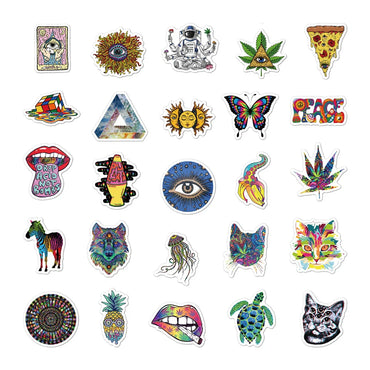 10/30/50pcs Cartoon Psychedelic Gothic Cool Stickers Aesthetic Art Graffiti Decals Skateboard Fridge Guitar DIY Sticker Kids Toy (ONLINE ORDER ONLY)