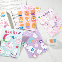 Kawaii Soft Bear Rabbit Decorative Stickers Adhesive Stickers DIY Diary Stationery Stickers Children Gift School Office Supplies (ONLINE ORDER ONLY)