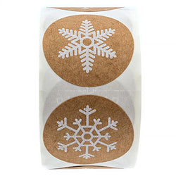 100-500pcs Color Snowflake Merry Christmas Sticker Gift Envelope Sealing Label Decoration Stationery Sticker 2.5cm (ONLINE ORDER ONLY)