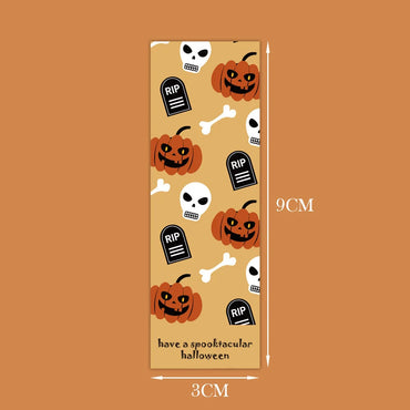 30-60pcs Halloween Pumpkin Decor Labels Adhesive Sticker For Gifts sealing Handmade Envelope DIY Stationery Stickers 3*9cm (ONLINE ORDER ONLY)