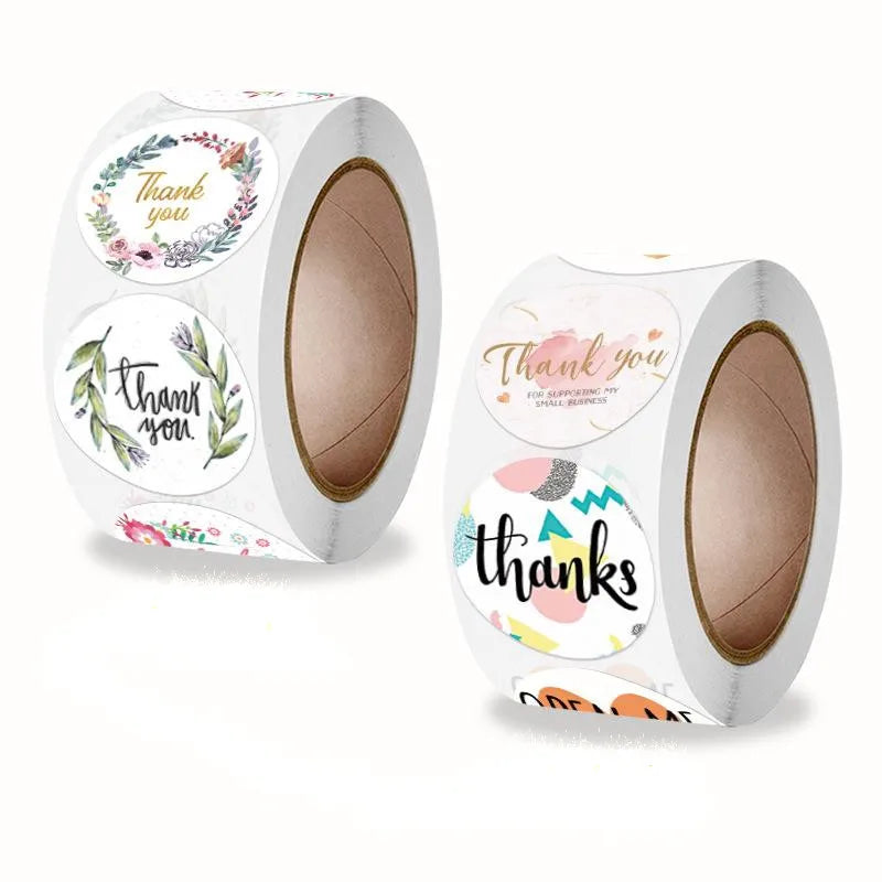 500 Pcs Thank You Stickers Rolls With Flower Sticker Seal For School Classroom Teacher Rewards Children With Gift Stickers (ONLINE ORDER ONLY)