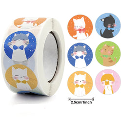 100-500pcs Cute Cartoon Animals Thank You Label Stickers For Gift Package Card Festival Party Wrapping Children Teaching 1inch (ONLINE ORDER ONLY)
