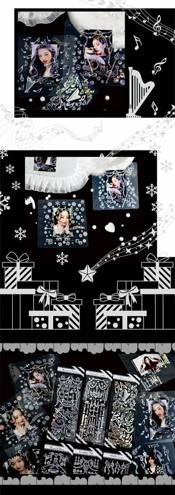 Bronzing PET Snowflake Ribbon Decoration Laser Stickers Shiny Dreamland Creative Scrapbook Handbook DIY Stationery Sticker (ONLINE ORDER ONLY)