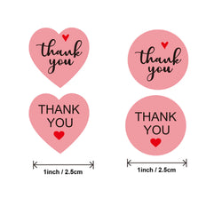 Pink Gift Sealing Stickers 500PCS Thank You Love Design Diary Scrapbooking Stickers Festival Birthday Gift Decorations Labels (ONLINE ORDER ONLY)