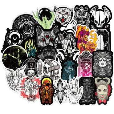 10/30/50PCS New Gothic Style Horror Devil Witch Graffiti Stickers DIY Car Skateboard Luggage Guitar Laptop Cool Decal Stickers (ONLINE ORDER ONLY)