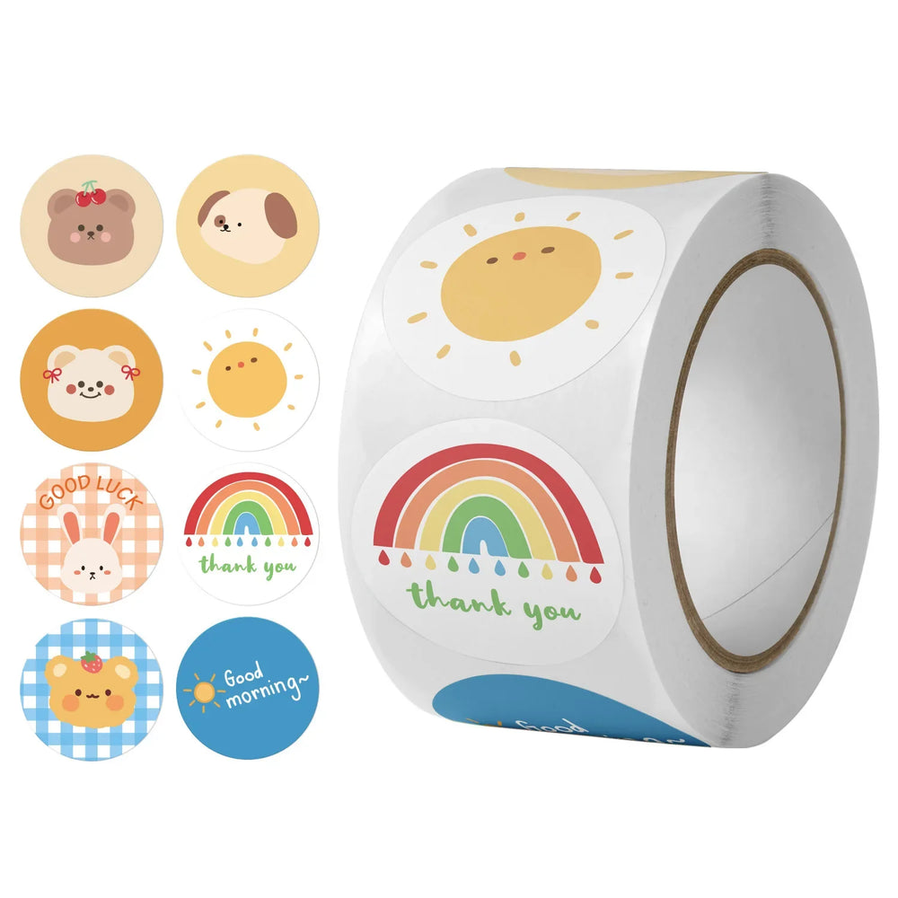 100-500pcs Cute Cartoon Sticker Rainbow Sun Labels Scrapbook Gift Decor Sealing Stickers Children Stationery Stickers (ONLINE ORDER ONLY)