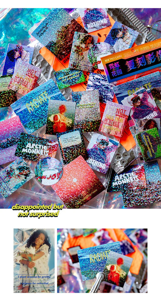 45Pcs/lot Neon Light Garden Series Laser Stickers Girl Scrapbooking Stick Label Diary Album Sticker Personalized Stationery Gift (Online Order Only)