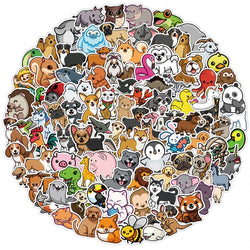 Cute Cartoon Animal Stickers for Kids - Motorcycle, Luggage, Guitar, Skateboard, Graffiti Decals (10/30/50/100PCS) (ONLINE ORDER ONLY)