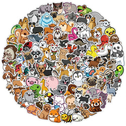 Cute Cartoon Animal Stickers for Kids - Motorcycle, Luggage, Guitar, Skateboard, Graffiti Decals (10/30/50/100PCS) (ONLINE ORDER ONLY)