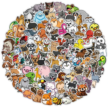Cute Cartoon Animal Stickers for Kids - Motorcycle, Luggage, Guitar, Skateboard, Graffiti Decals (10/30/50/100PCS) (ONLINE ORDER ONLY)