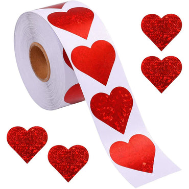 100-500pcs Sparkle Heart Stickers Red Love Scrapbooking Adhesive Stickers for Valentine's Day Wedding Decor Stationery Sticker (Online Order Only)