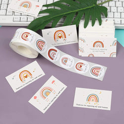 500pcs/roll Happy Mail Stickers , Cute Rainbow Thank You Sticker Labels for Small Business,Envelope Bag Packaging Seals Shipping (ONLINE ORDER ONLY)