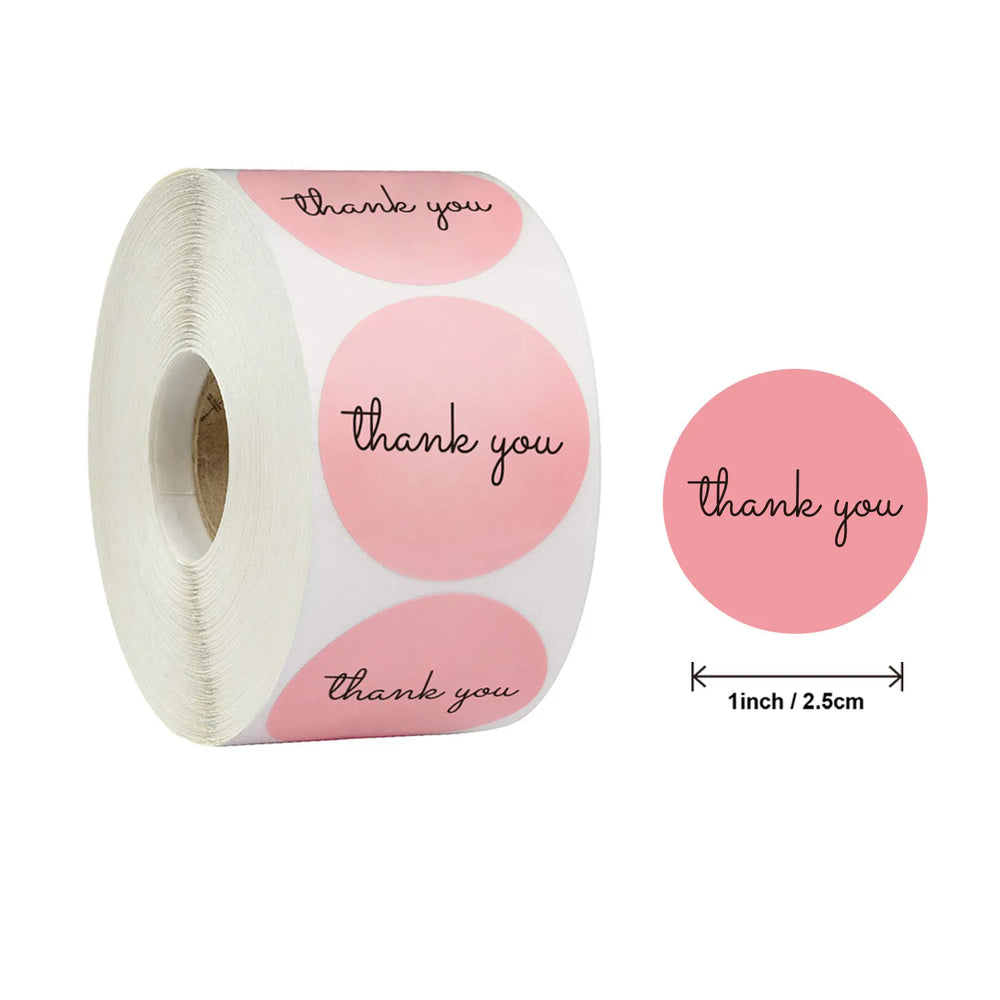 Pink Gift Sealing Stickers 500PCS Thank You Love Design Diary Scrapbooking Stickers Festival Birthday Gift Decorations Labels (ONLINE ORDER ONLY)