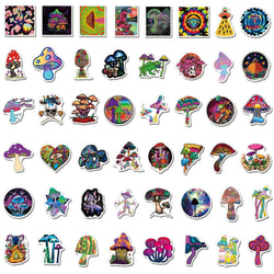 50/100PCS Psychedelic Mushroom Graffiti Stickers for Laptop Motorcycle Skateboard Art Fantasy Aesthetics Decals Waterproof Decor (ONLINE ORDER ONLY)