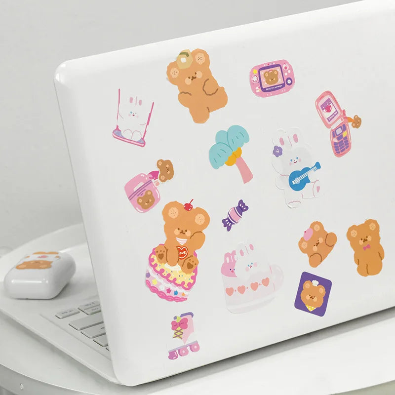 Kawaii Soft Bear Rabbit Decorative Stickers Adhesive Stickers DIY Diary Stationery Stickers Children Gift School Office Supplies (ONLINE ORDER ONLY)