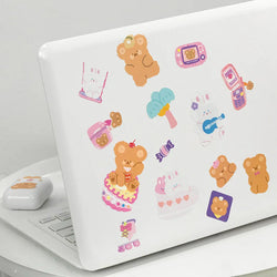 Kawaii Soft Bear Rabbit Decorative Stickers Adhesive Stickers DIY Diary Stationery Stickers Children Gift School Office Supplies (ONLINE ORDER ONLY)