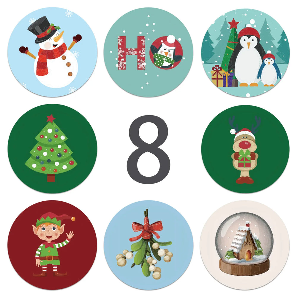 100-500pcs Christmas Sticker Cartoon Christmas Tree Santa Claus Paper Label Merry Christmas Cute Stickers Stationery Stickers (ONLINE ORDER ONLY)