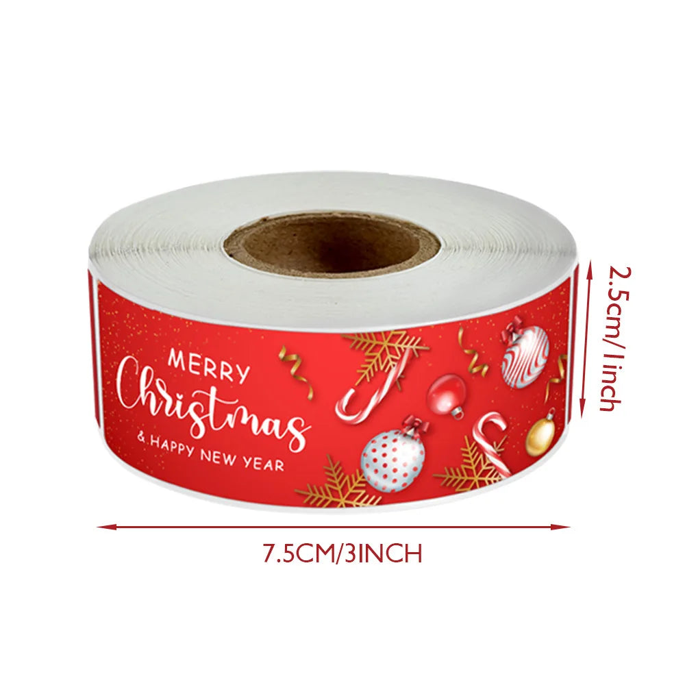 120pcs/roll Merry Christmas Stickers Cute Santa Claus Xmas Tree Thank You Labels For Gift Box Present Sealing Package Decoration (Online Order Only)