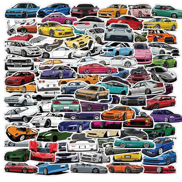 10/50/100PCS Retrofit Racing JDM Stickers Car Motorcycle Laptop Guitar Waterproof Graffiti Cool Sticker Decal Kid Classic Toys (ONLINE ORDER ONLY)