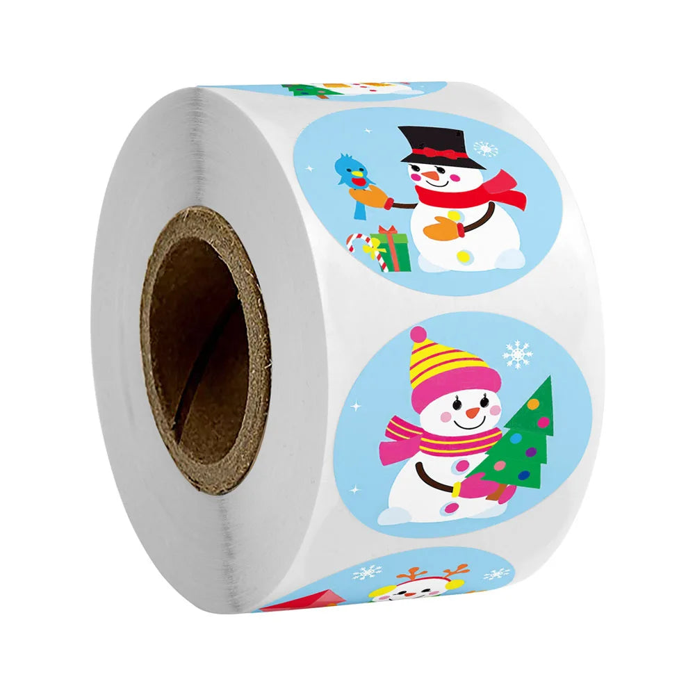 100-500pcs Christmas Stickers Santa Snowflake Adhesive Label Stickers DIY Biscuit Gift Baking Business Packaging Stickers (ONLINE ORDER ONLY)