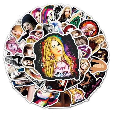10/30/50PCS Singer Avril Lavigne Stickers DIY Phone Laptop Luggage Guitar Wall Notebook Car Graffiti Decal Toy Sticker for Kids (ONLINE ORDER ONLY)