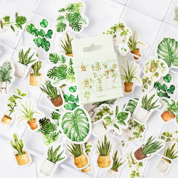 45 Pcs/pack Green Potted Plant Decorative Washi Stickers Scrapbooking Stick  Diary Stationery Album Diy Children Stickers (ONLINE ORDER ONLY)