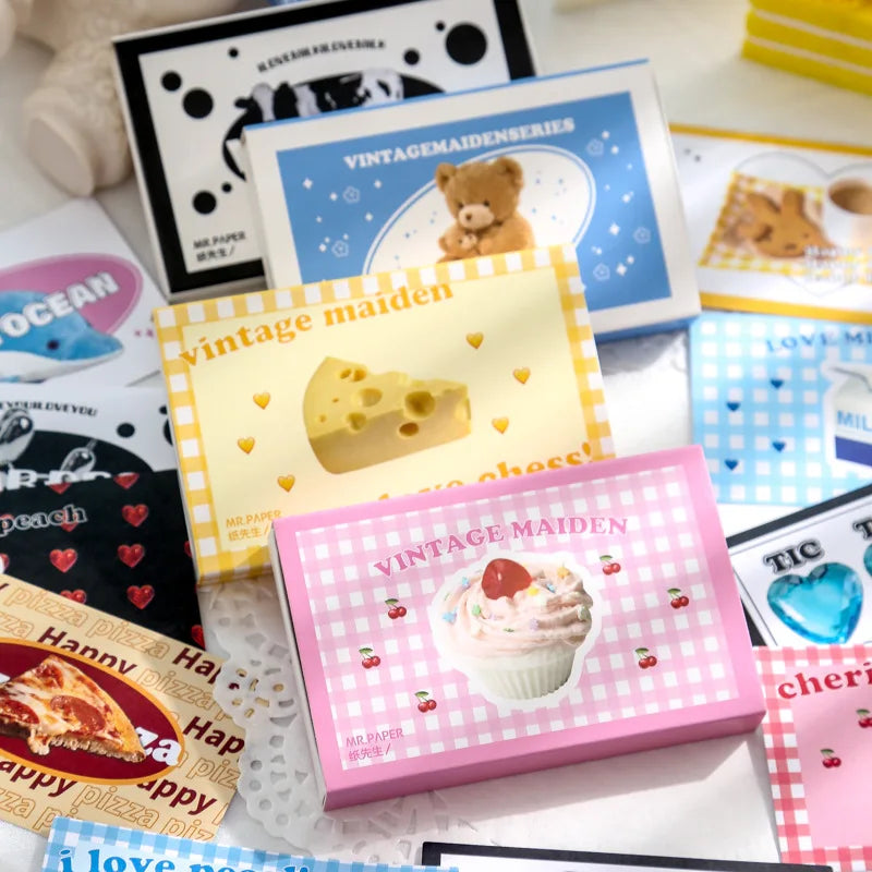 40/60Pcs/box Retro Girls House Series Sticker Hand Account DIY Album Decoration Scrapbooking Stickers Kawaii Korean Stationery (ONLINE ORDER ONLY)
