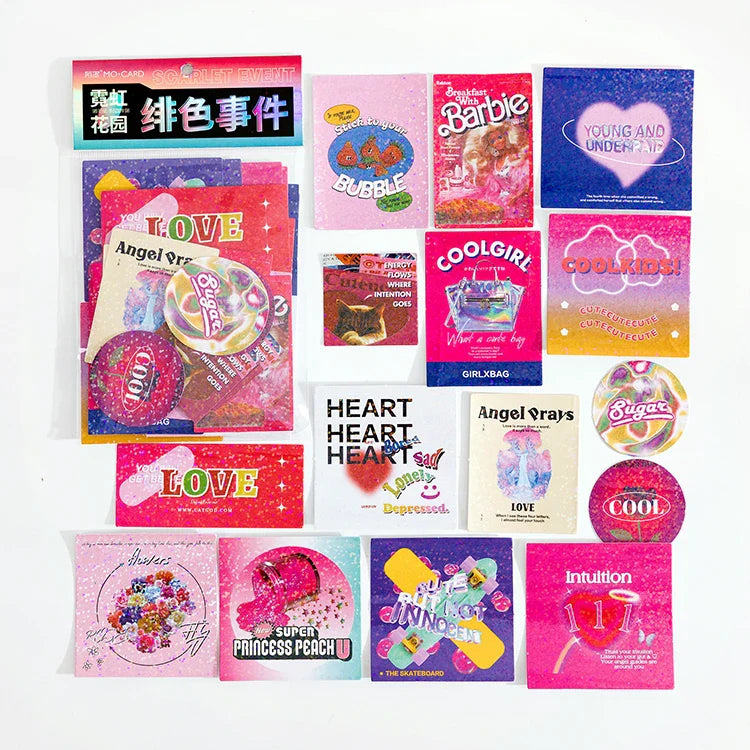 45Pcs/lot Neon Light Garden Series Laser Stickers Girl Scrapbooking Stick Label Diary Album Sticker Personalized Stationery Gift (Online Order Only)
