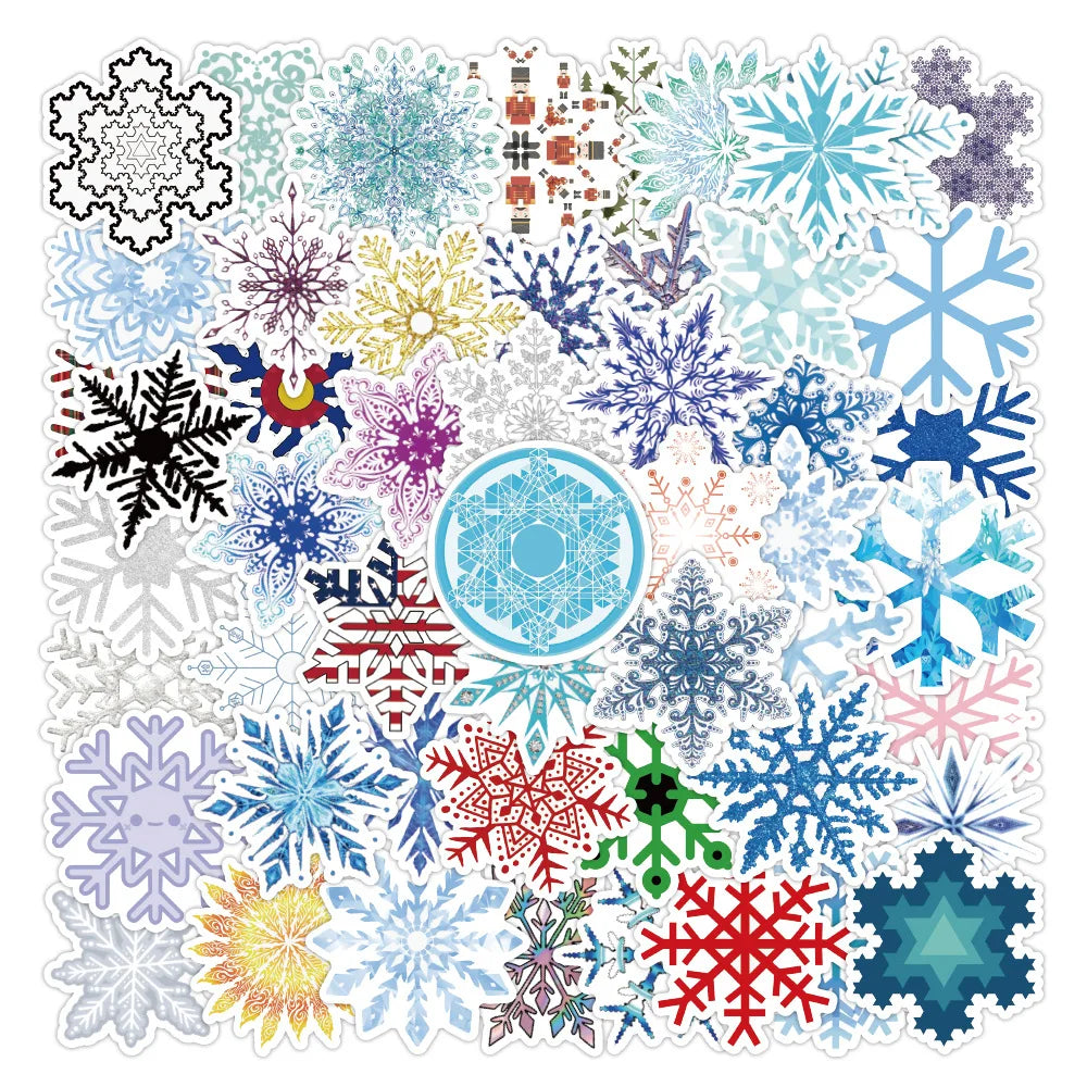 Snowflake Stickers Christmas Decoration Waterproof Decals for Laptop Phone Car Wall (Online Order Only)