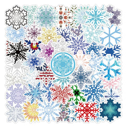 Snowflake Stickers Christmas Decoration Waterproof Decals for Laptop Phone Car Wall (Online Order Only)