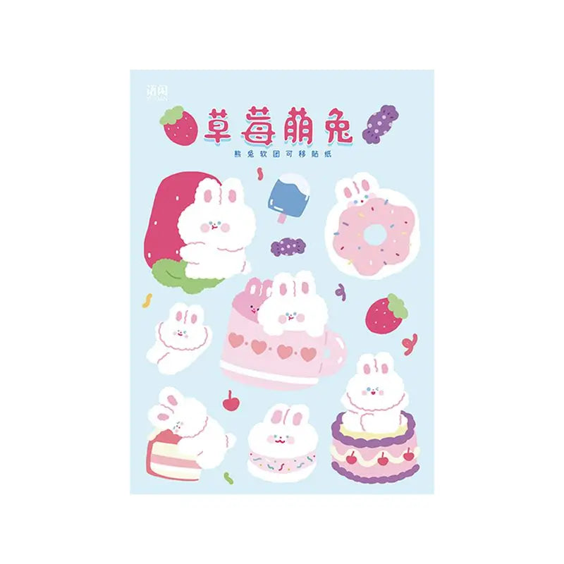 Kawaii Soft Bear Rabbit Decorative Stickers Adhesive Stickers DIY Diary Stationery Stickers Children Gift School Office Supplies (ONLINE ORDER ONLY)