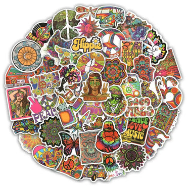 10/30/50PCS Hippie Art Sticker Psychedelic For Suitcase Notebook Skateboard Fridge Laptop Classic Toy Decals Graffiti Sticker F3 (ONLINE ORDER ONLY)