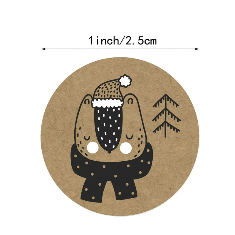 2020 New Christmas Stickers 100-500pcs Christmas Tags/Happy Holidays with 6 snowmen Sticker label (ONLINE ORDER ONLY)