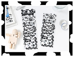 Kawaii Black White Cow Ribbon Stickers DIY Craft Scrapbooking Stick Label  Album Journal Planner Stationery Sticker (ONLINE ORDER ONLY)