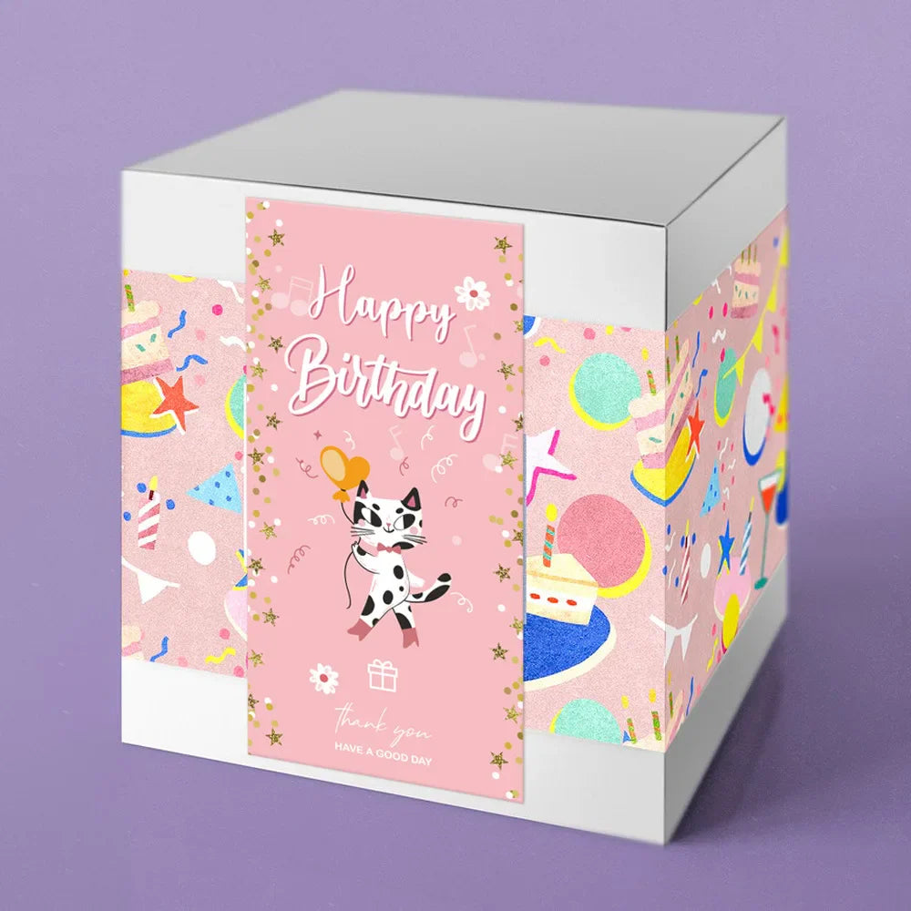 50pcs Happy Birthday Stickers Packaging Sealing Label DIY Gift Decoration Self-adhestive Handmade Stationery Sticker (ONLINE ORDER ONLY)