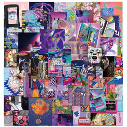 Vaporwave Purple Graffiti Stickers Pack - Aesthetic Waterproof Decals for Skateboard, Laptop, Phone, Bike (ONLINE ORDER ONLY)
