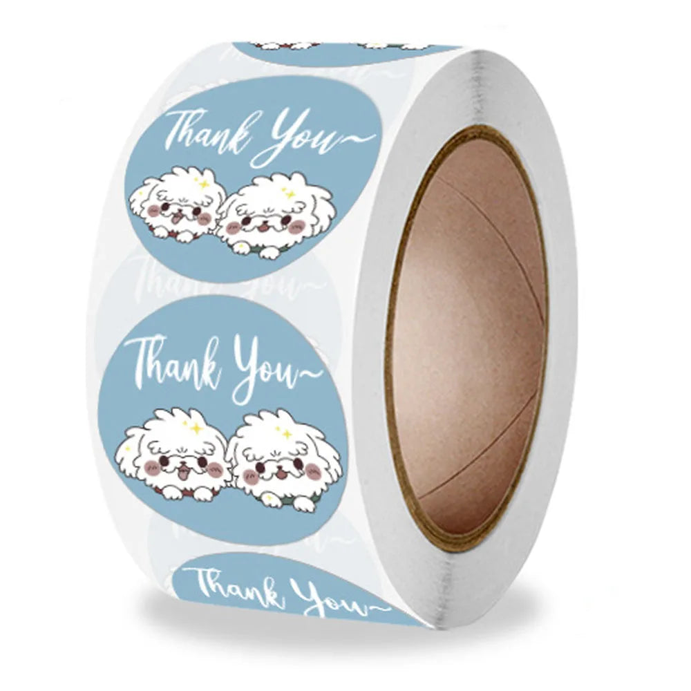 100-500pcs Cartoon Sticker 8 Cute Animal Thank You Stickers for DIY Scrapbooking Stationery Girl or Boy Kids Gifts Seal Labels (ONLINE ORDER ONLY)