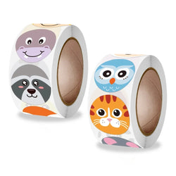 Stickers 500pcs/roll Children's Cute Animal Stickers Teacher Reward Encourage Students Thank You Stickers (ONLINE ORDER ONLY)
