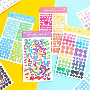 4 Sheets Color Collection Series Laser Sticker Ins Scrapbooking Decorative Sticker DIY Diary Album Stick Label Kawaii Stationery (ONLINE ORDER ONLY)
