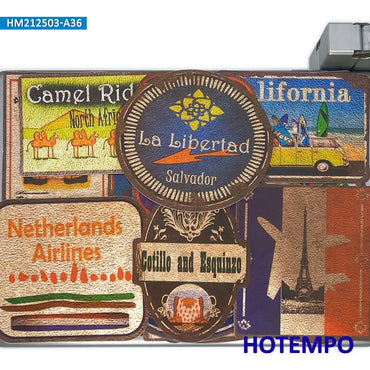10/20/36Pieces Retro Travel Poster Dust Rusty Erosion Style Funny Stickers for Phone Laptop Luggage Bike Motorcycle Car Sticker (Online Order Only)