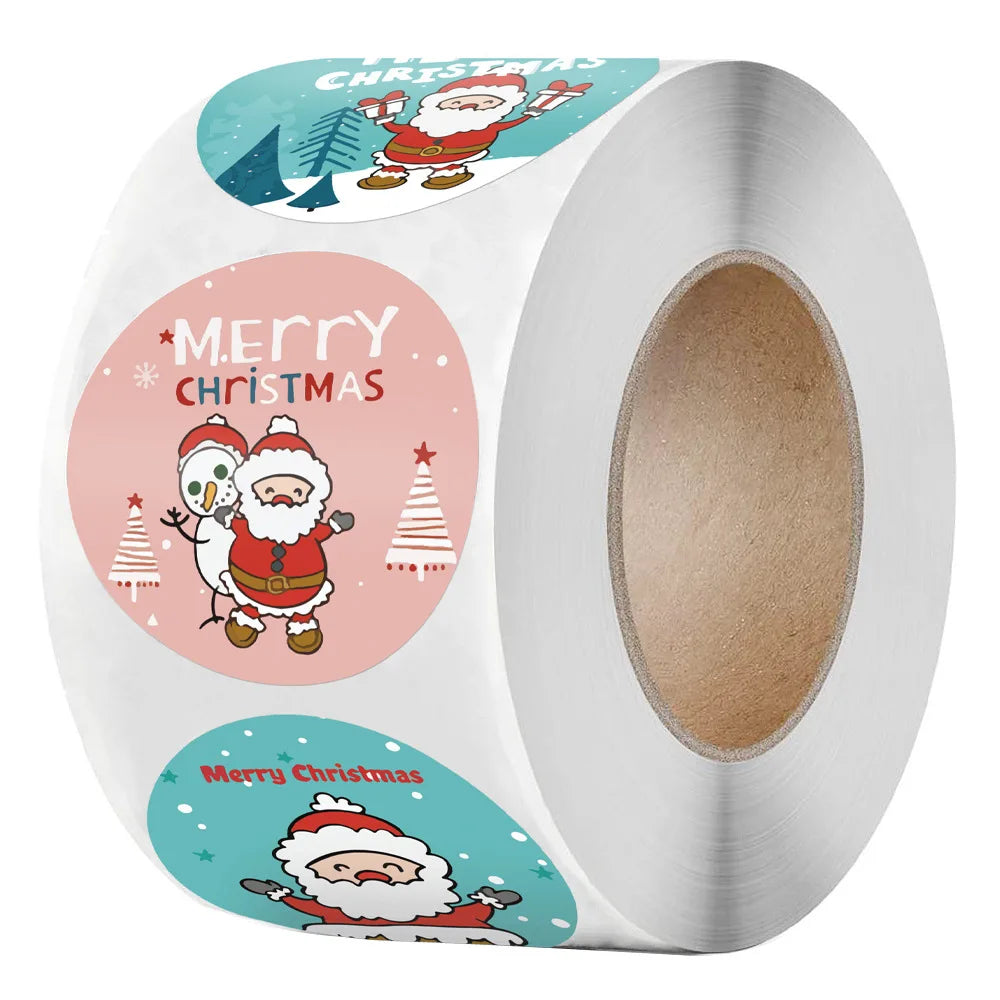 100-500Pcs New 1 Inch Christmas Theme Seal Labels Stickers For DIY Gift Baking Package Envelope Stationery Decoration (ONLINE ORDER ONLY)
