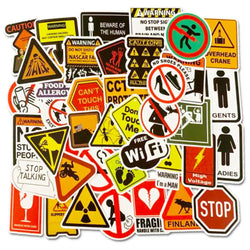 Warning Sign Stickers Waterproof Decals for Laptop Motorcycle Luggage Snowboard Car 10/30/50pcs (Online Order Only)