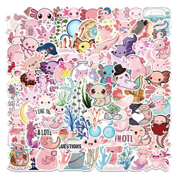 Axolotl Cartoon Stickers Pack - Water Bottle, Phone, Laptop, Scrapbook Decals (ONLINE ORDER ONLY)