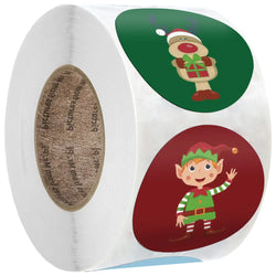 100-500PCS Christmas Snowflake Sticker DIY Baking Sticker Round Adhesive Scrapbooking Christmas stickers (ONLINE ORDER ONLY)