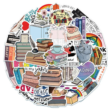 10/50pcs I Love Reading Vinyl Decal Stickers Premium Waterproof Die Cut Matte Reading Books Sticker Best Friend Gifts Toy (Online Order Only)