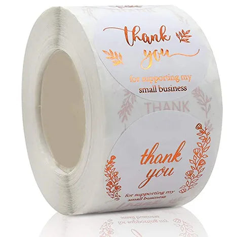 500pcs/roll Thank You Stickers Label Exquisite Design Adhesive Envelope Seals Stickers Appreciation Cards for Wedding Birthday (ONLINE ORDER ONLY)