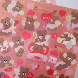 Laser Retro Bear Stickers Scrapbooking Decorative Sticker Korean DIY Diary Album Stick Label Kawaii Stationery (ONLINE ORDER ONLY)