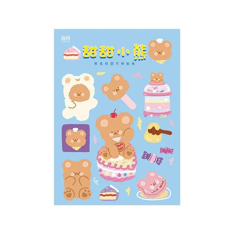 Kawaii Soft Bear Rabbit Decorative Stickers Adhesive Stickers DIY Diary Stationery Stickers Children Gift School Office Supplies (ONLINE ORDER ONLY)